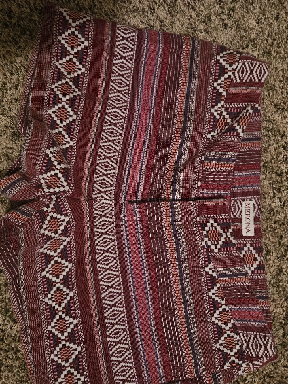 Merona Burgundy Multi-Patterned Chinos